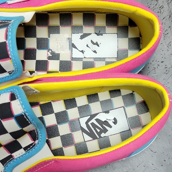 Vans Multicolor Checkerboard Slip-Ons Mens 8.5 womens 10 - Picture 2 of 9